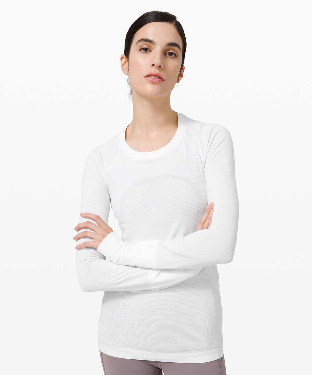 Lululemon Swiftly Tech Long Sleeve 2.0 Running Activewear Top White 8